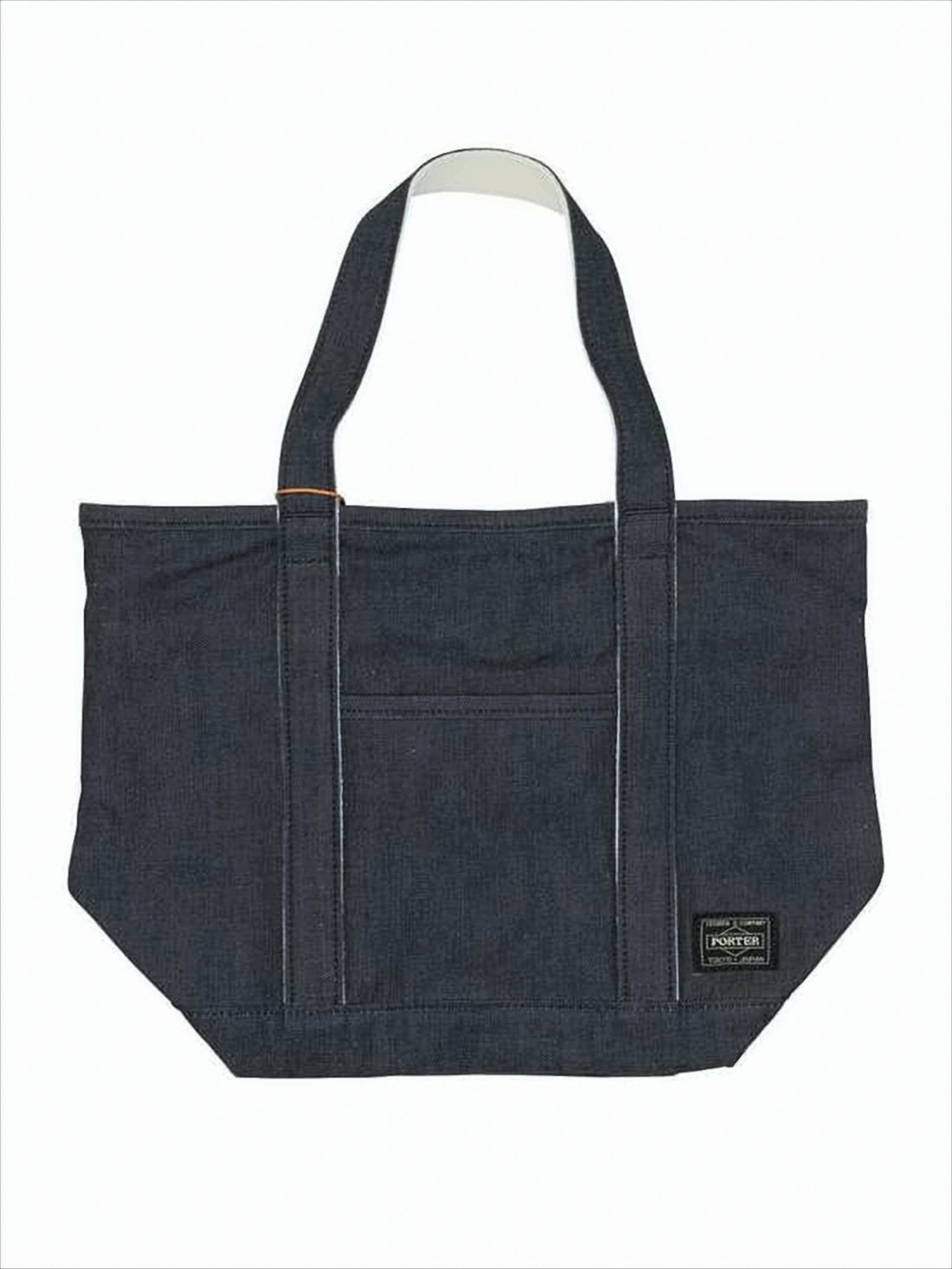 Structured Navy Cotton Tote Bag