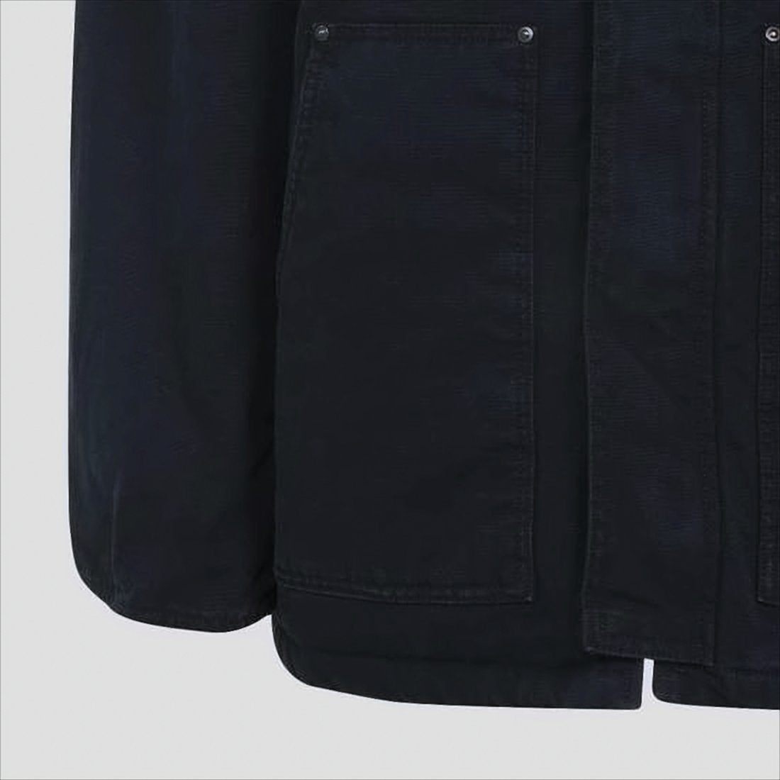 Sturdy Structured Black Coat with Corduroy Collar