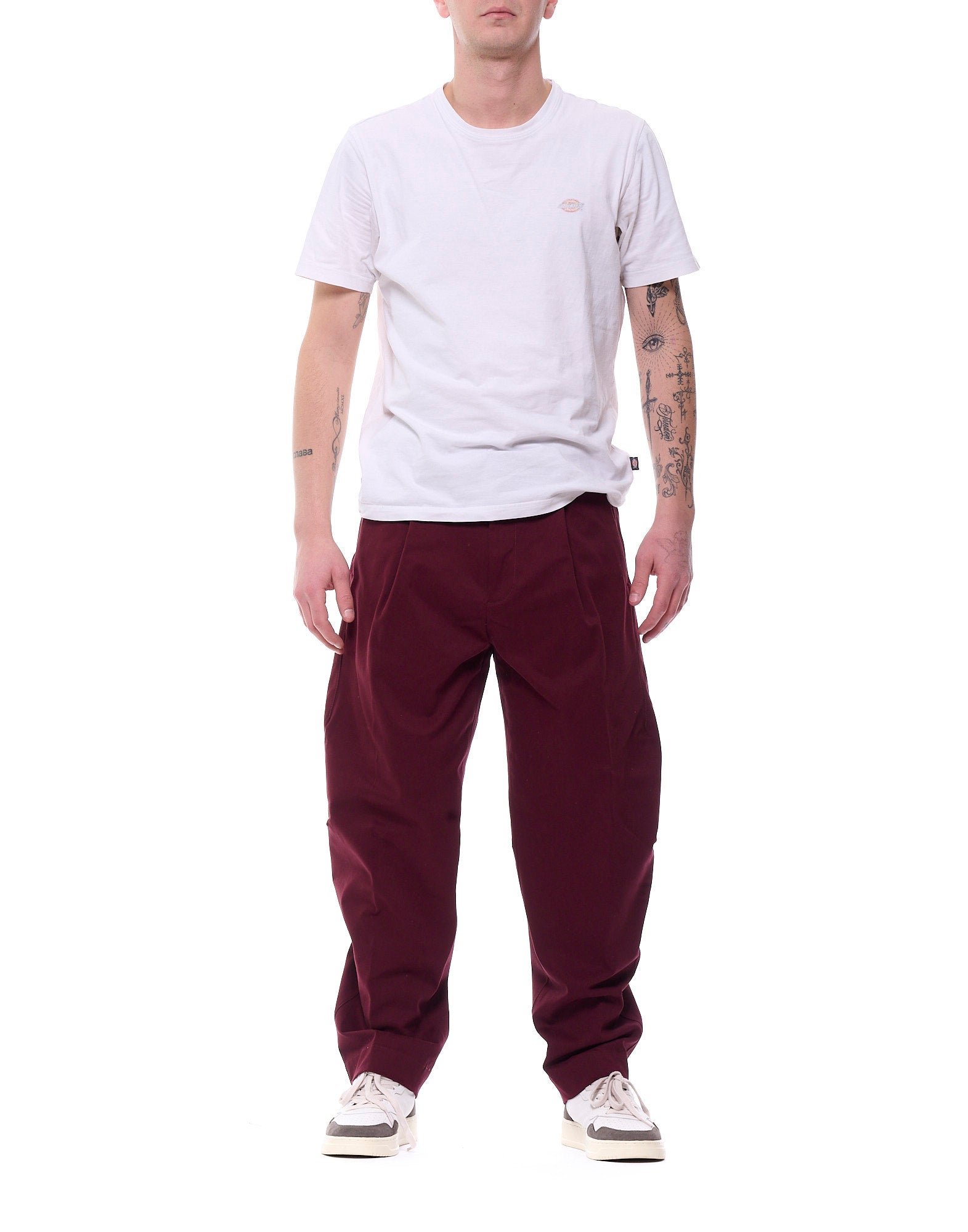 Carrot Fit Trousers In Deep Must Wine