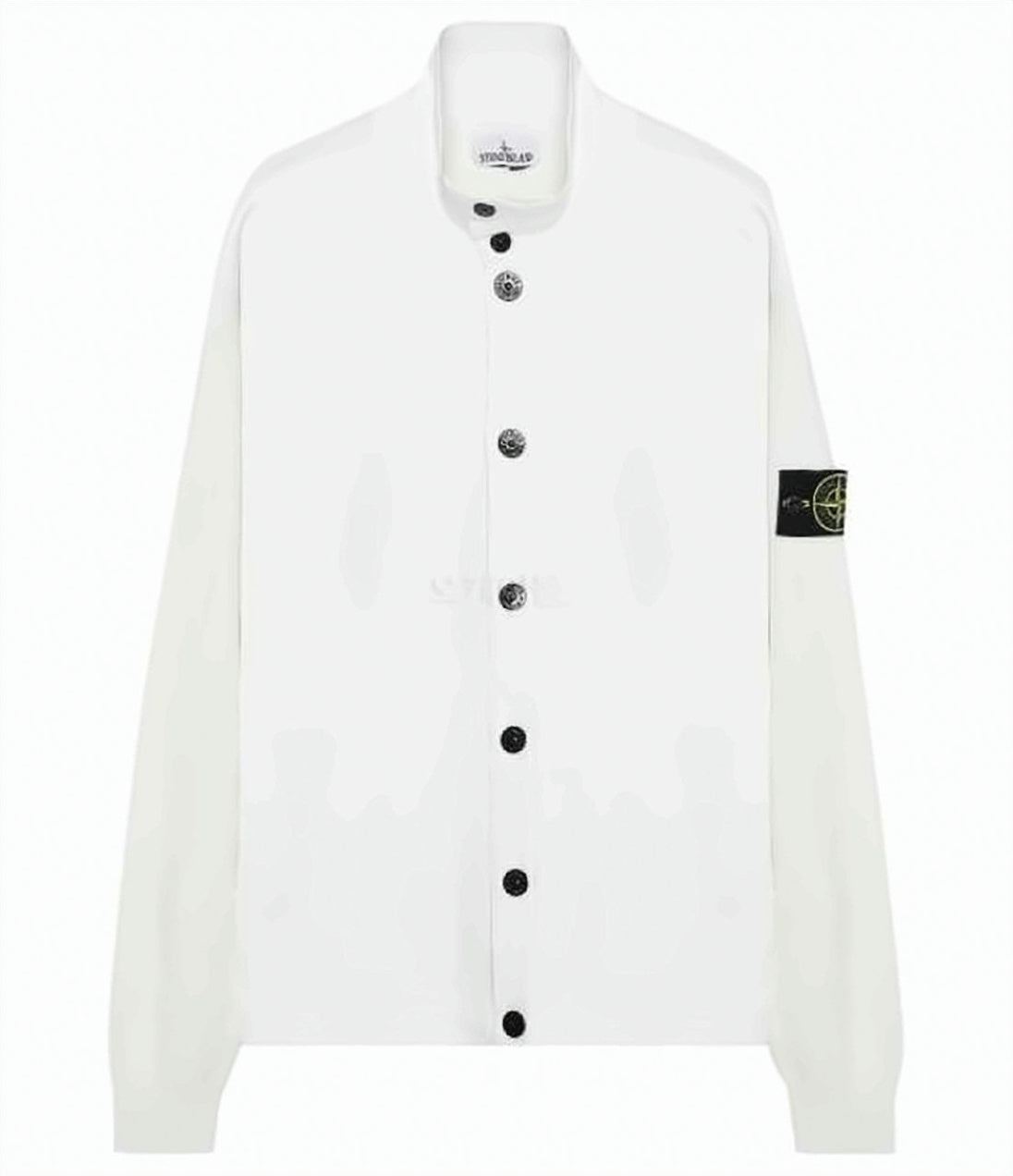 Button-Up Cardigan With High Collar