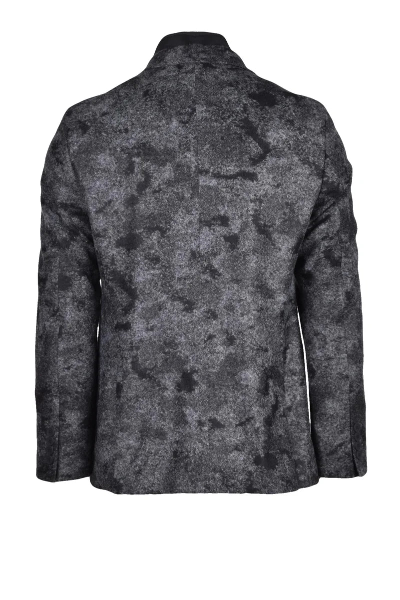 Black/Grey Acrylic Wool Polyester Jacket