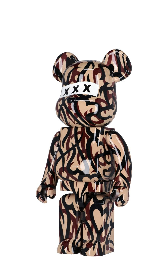 Bear-Shaped Figure With Abstract Graffiti Design