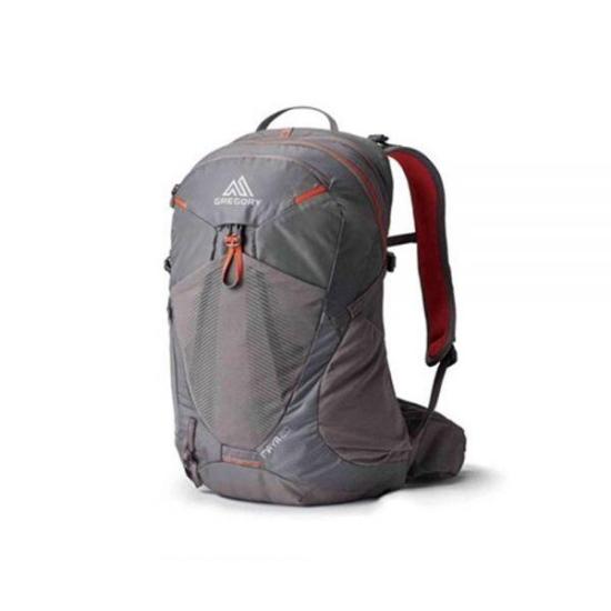 Compact Grey Backpack with Multi-Compartment Design
