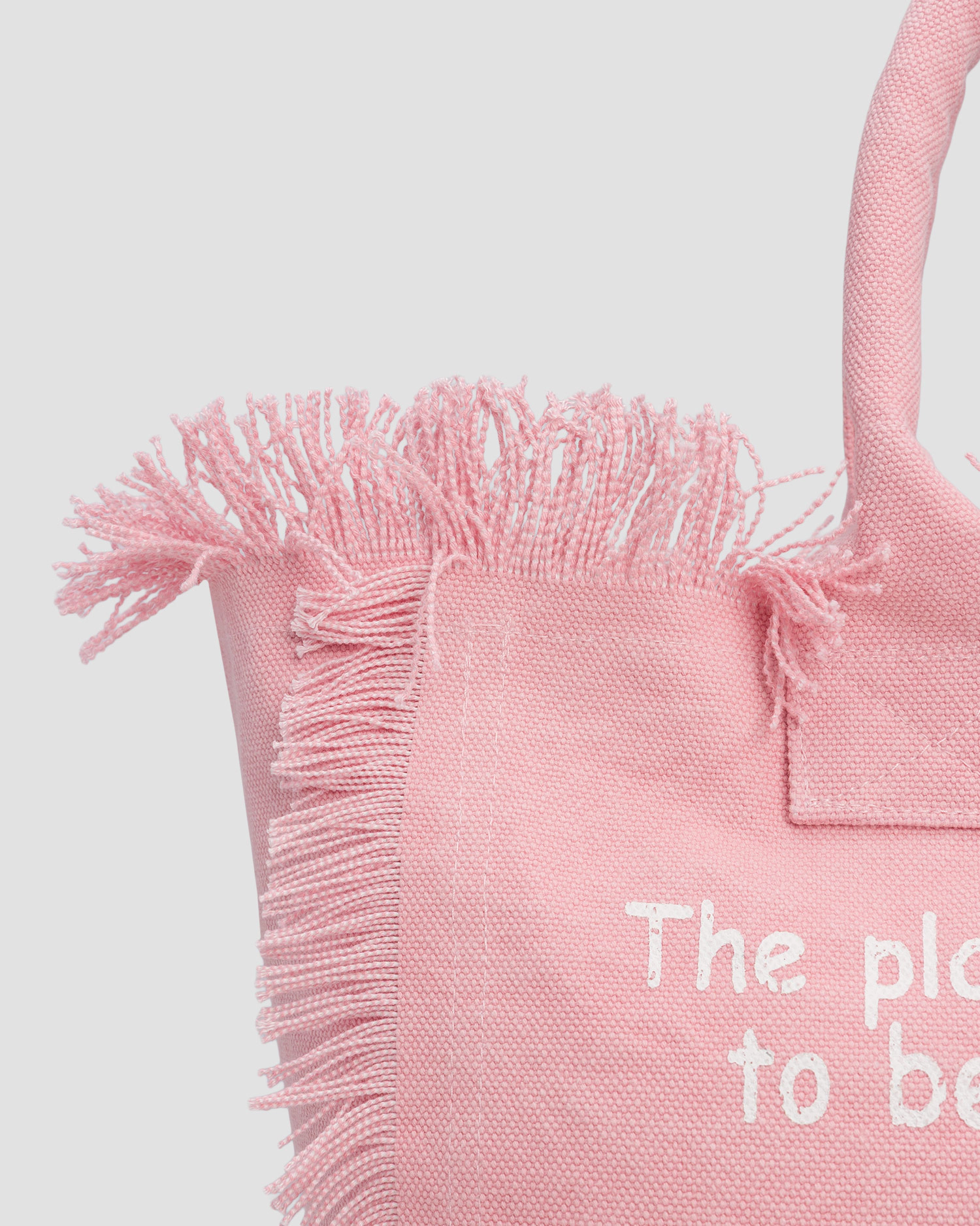 Spacious Rectangular Tote Bag with Frayed Edges