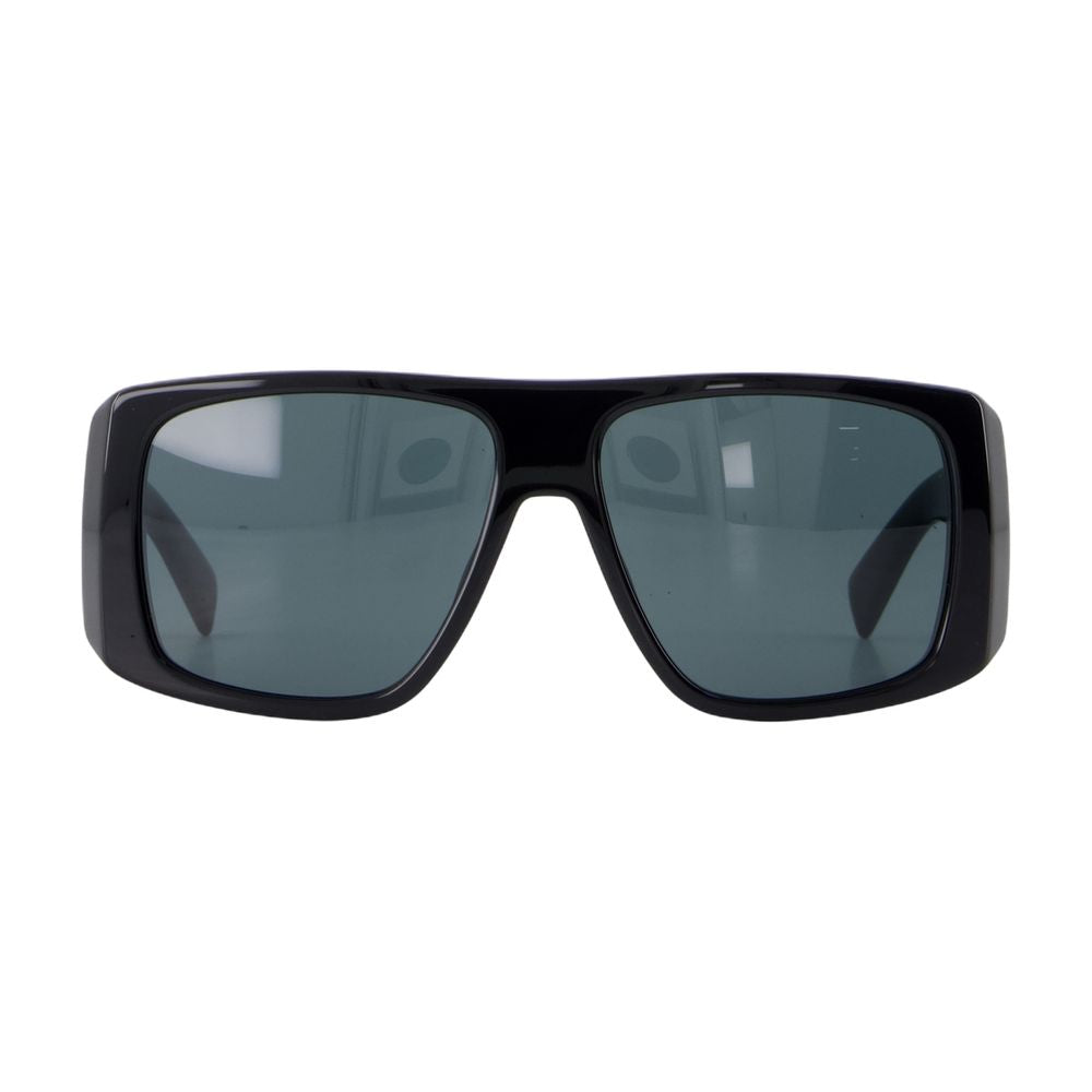 Oversized Rectangular Black Acetate Sunglasses