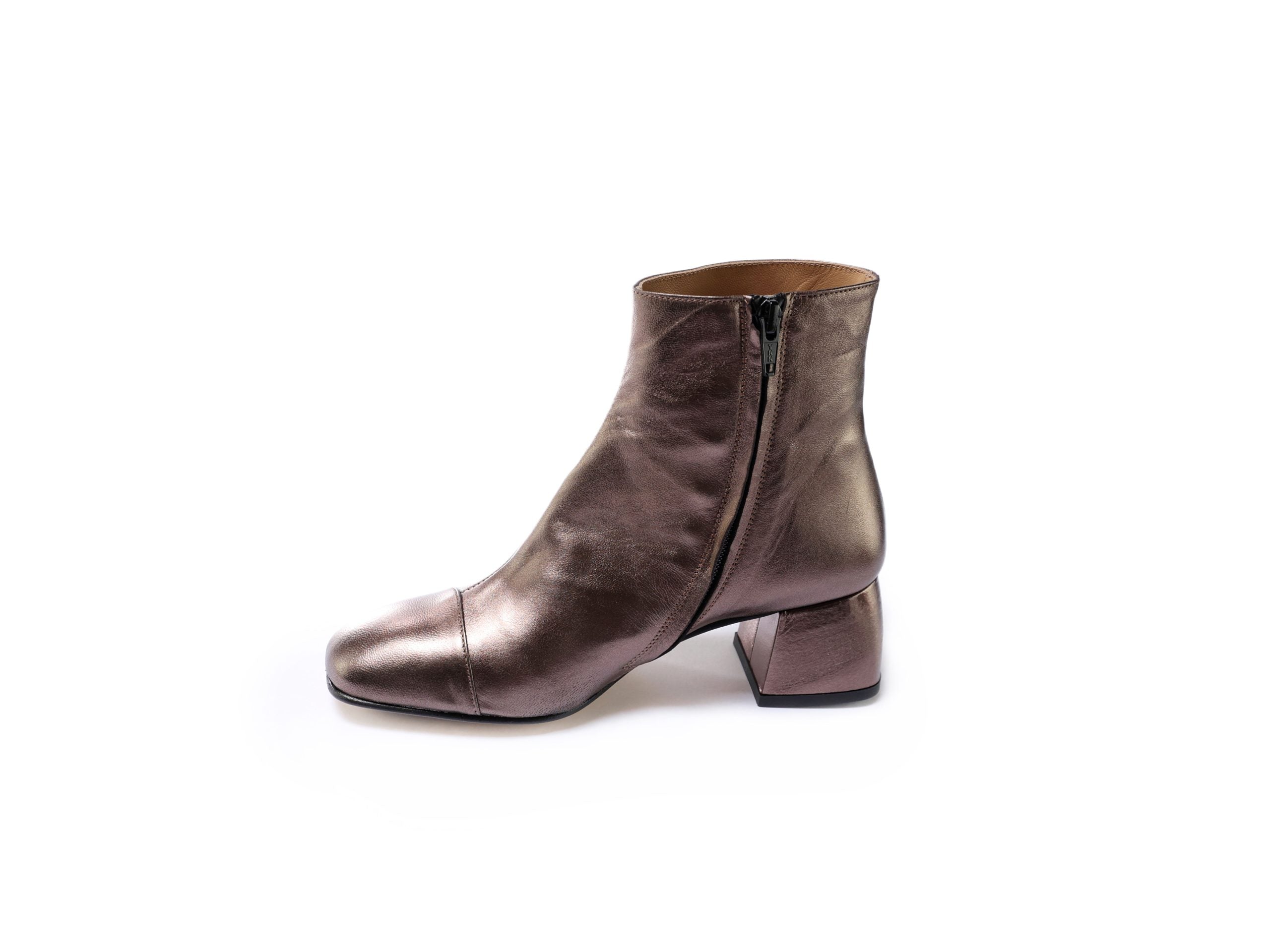 Ankle Boots with Metallic Bronze Finish