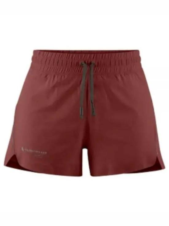 Streamlined Burgundy Shorts With Adjustable Waistband And Side Slits