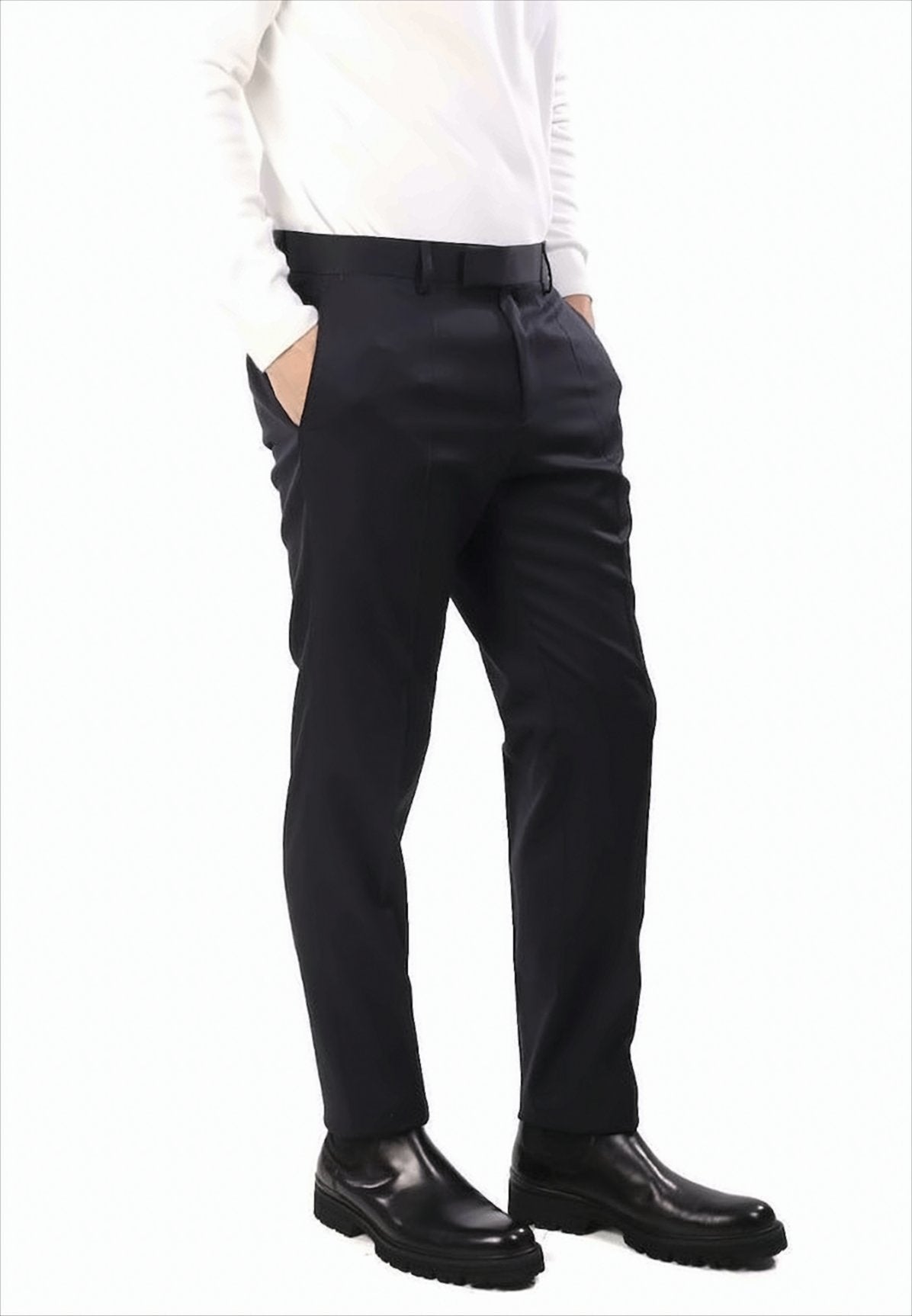 Tailored Black Chinos With Straight Leg