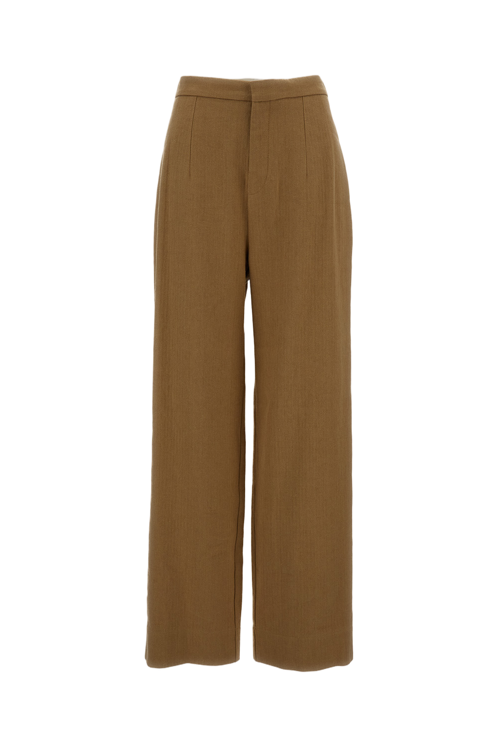 Linen-Blend Wide-Leg Trousers