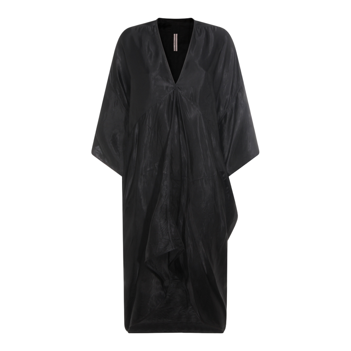 Loose-Fit Midi Dress with Deep V-Neckline