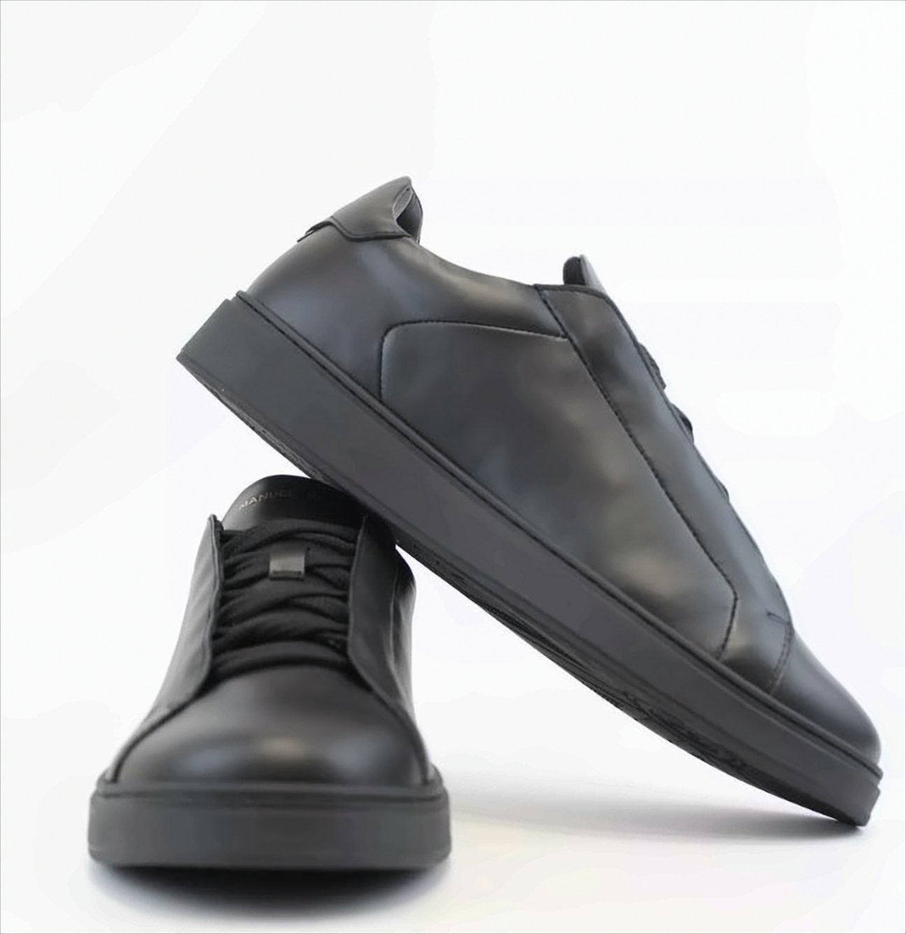 Black Sneakers With Gold Accents