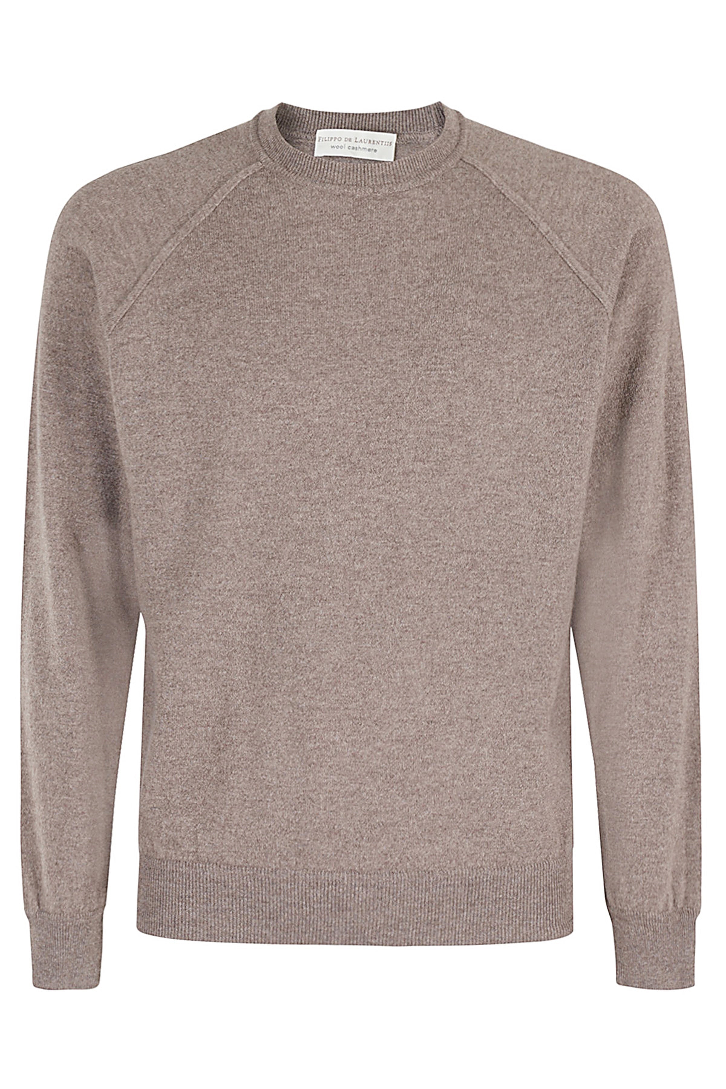 Sweter z wełny i kaszmiru z raglanowym rękawem w kolorze taupe