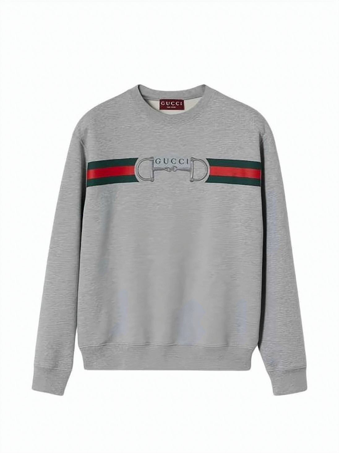 Long-Sleeve Sweatshirt with Horsebit Design and Striped Accent