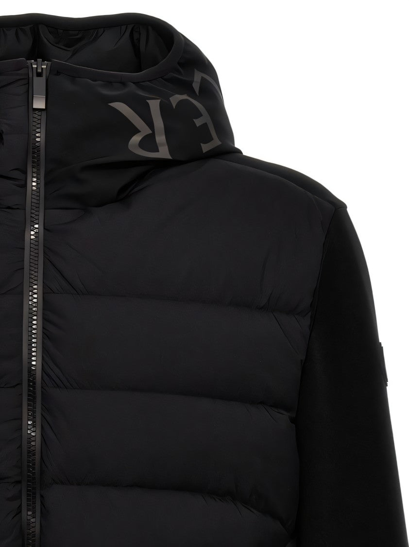 Quilted Front Hooded Jacket With Padded Hood