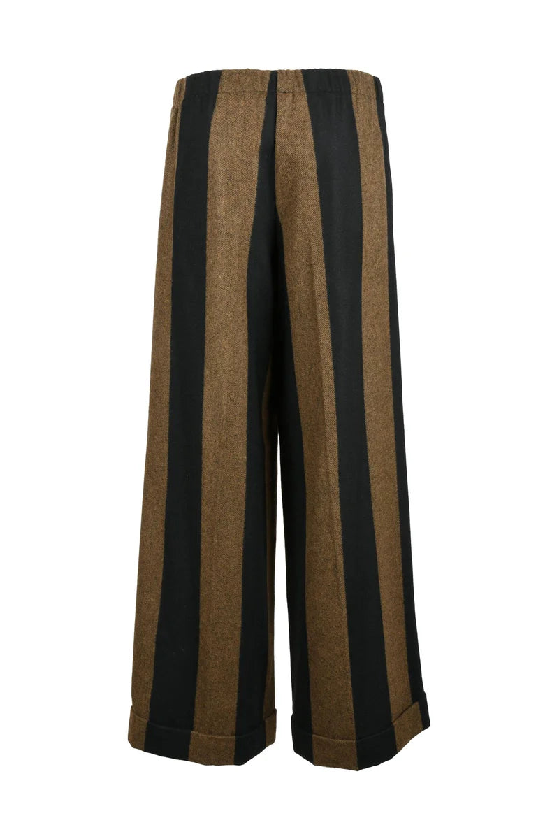 Comfort Fit Trousers - Black/Brown