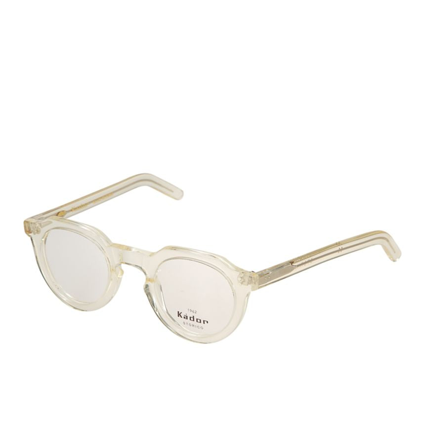 Storiko Translucent Light Beige Rounded Sunglasses with Slim Arms