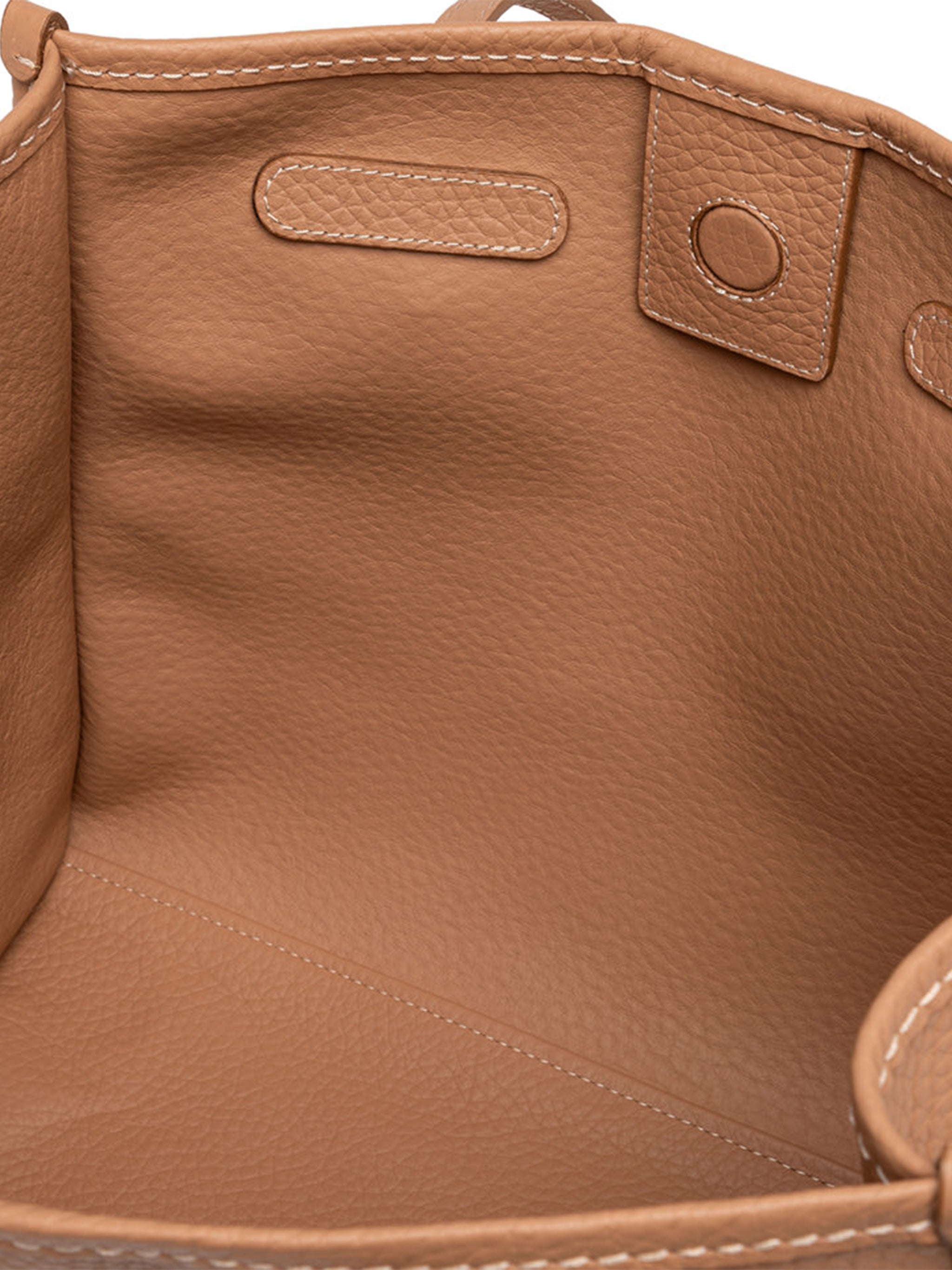 Marcella Rectangular Brown Structured Leather Tote