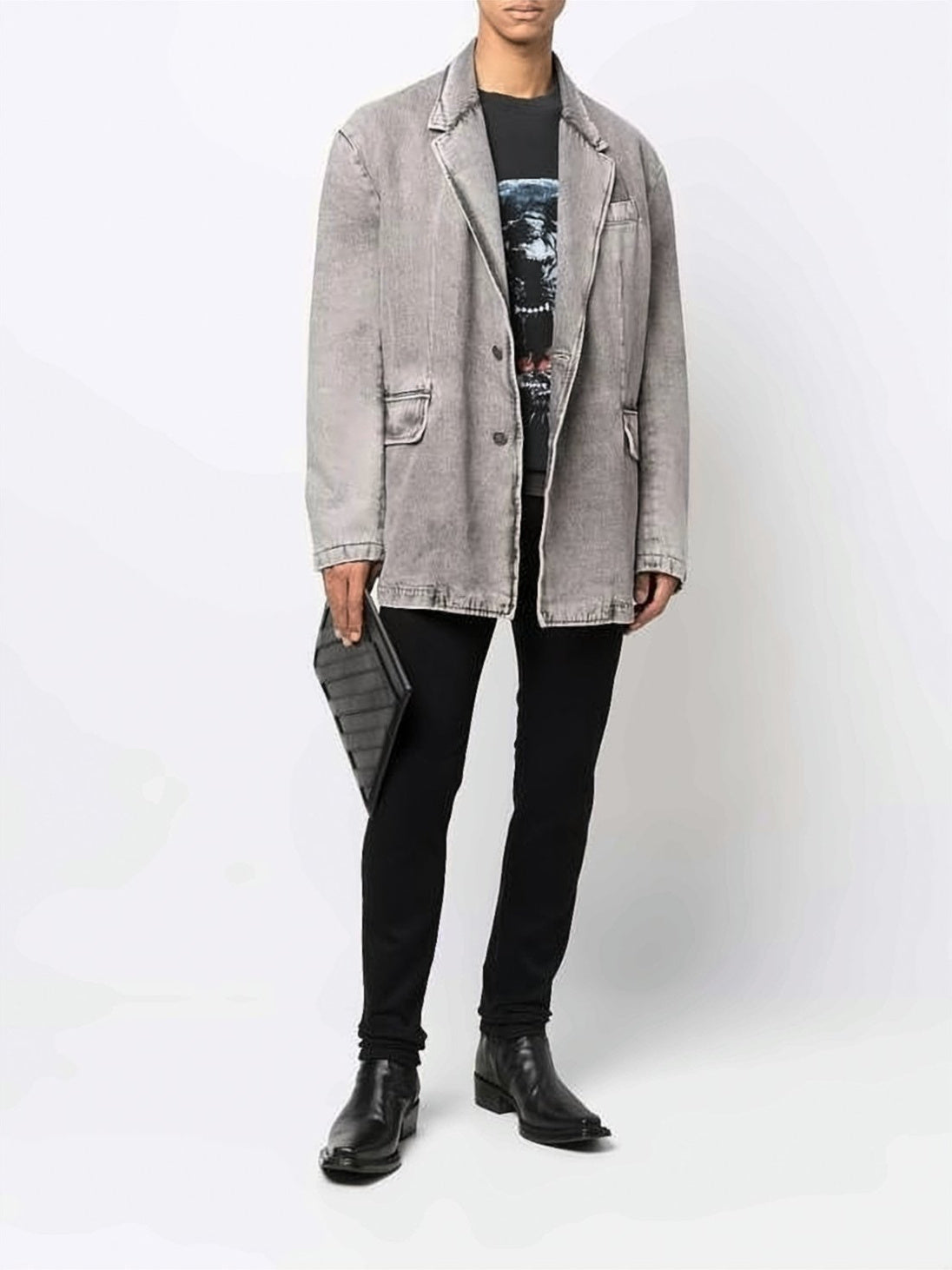Slim-Fit Black Denim Pants