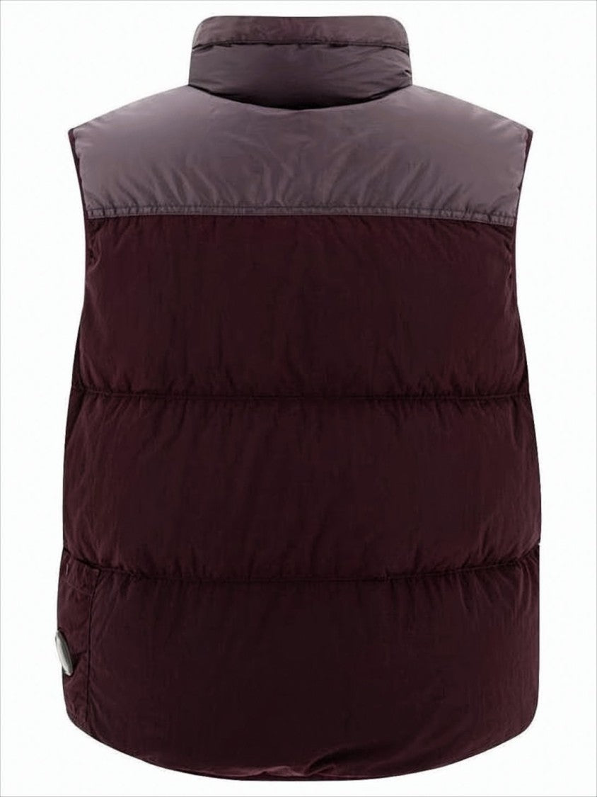 Two-Tone Padded Vest With High Collar And Large Chest Pocket