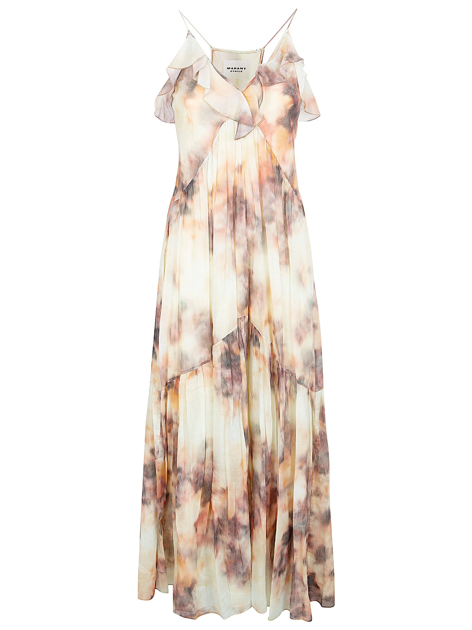 Cloud-Print Maxi Dress in Organic Cotton Voile