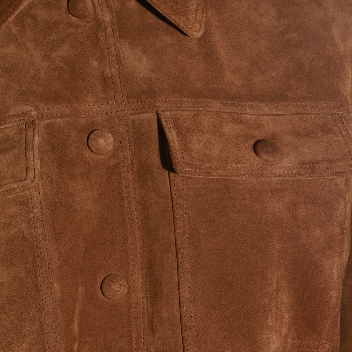 Brown Suede Jacket with Classic Collar