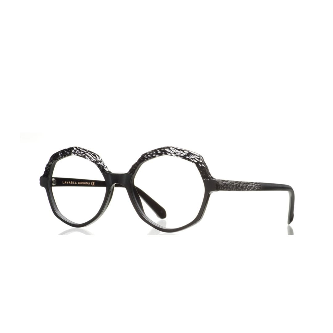 Ceselli 129 Monocolore Octagonal Frame Sunglasses with Textured Snake Skin Pattern