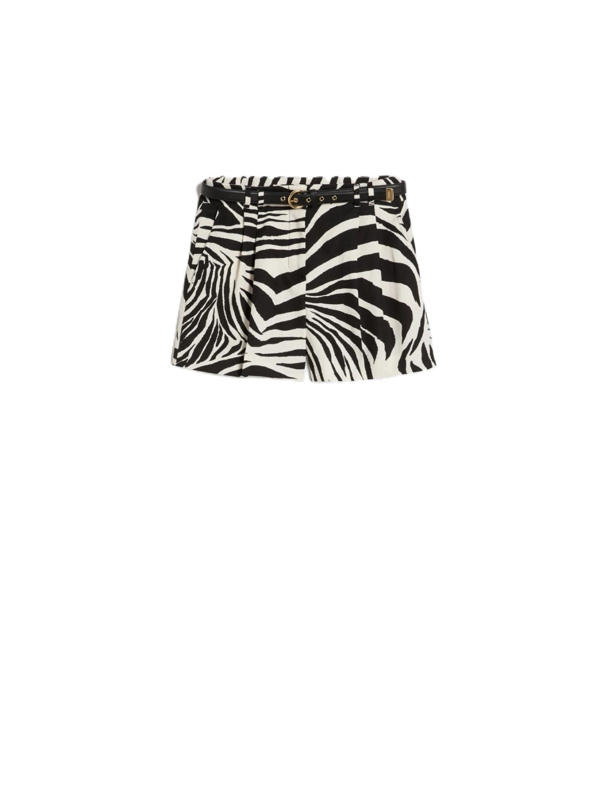 High-Waisted Tailored Shorts with Zebra Print