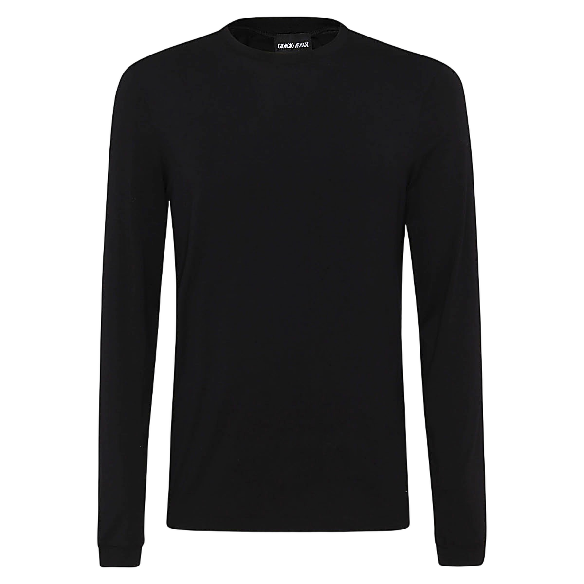 Long-Sleeved Black T-Shirt with Classic Crew Neckline