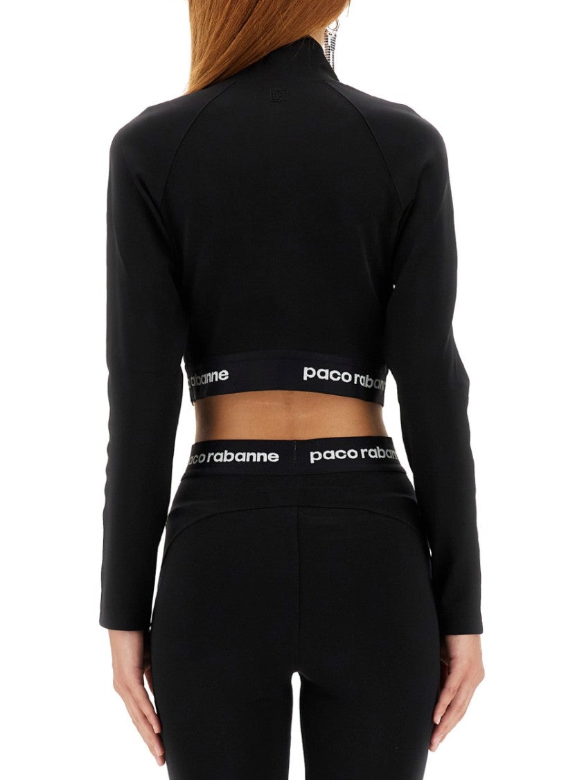 Cropped Top With High Collar