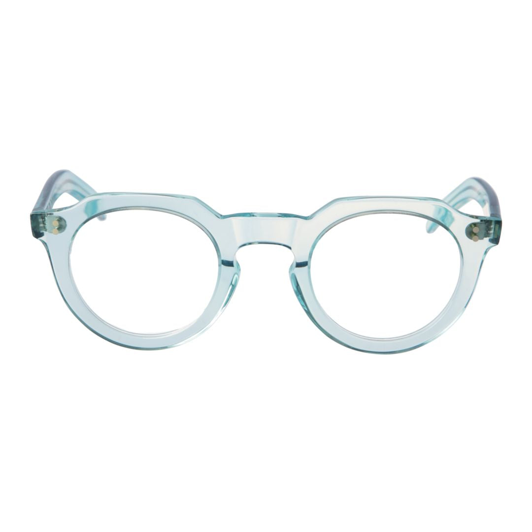 Storiko 46-25 145 Translucent Light Blue Rounded Eyeglasses