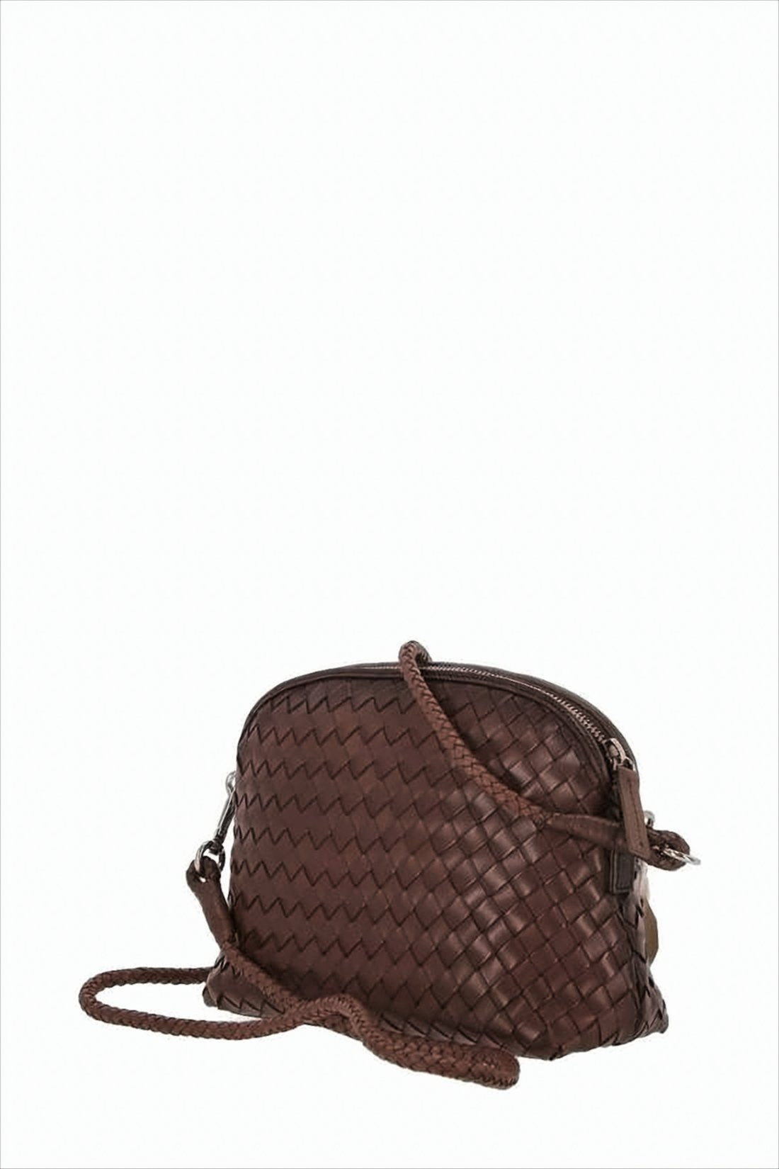 Buffalo Leather Woven Crossbody Bag