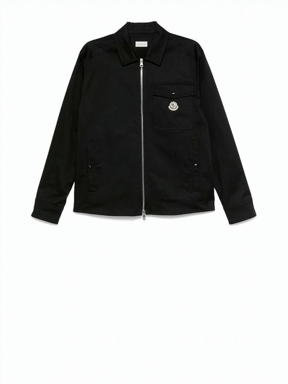 Casual Black Jacket with Zipper Closure