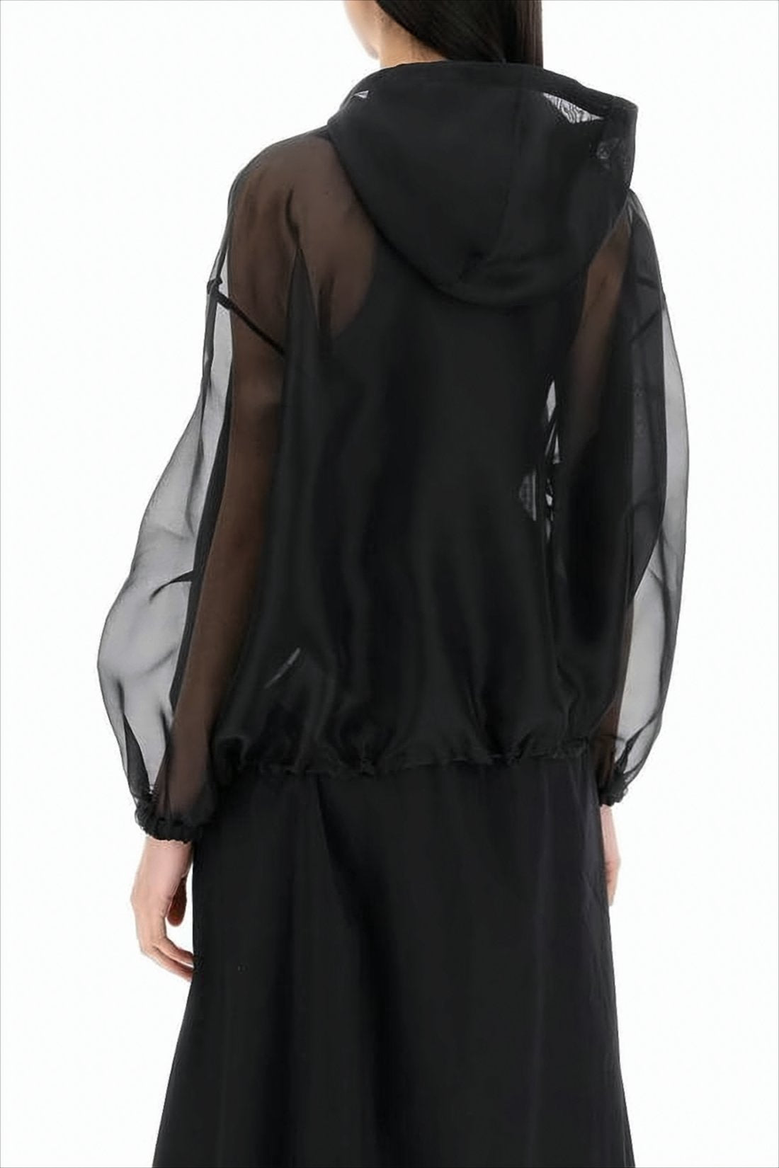 Translucent Lightweight Jacket with Voluminous Sleeves