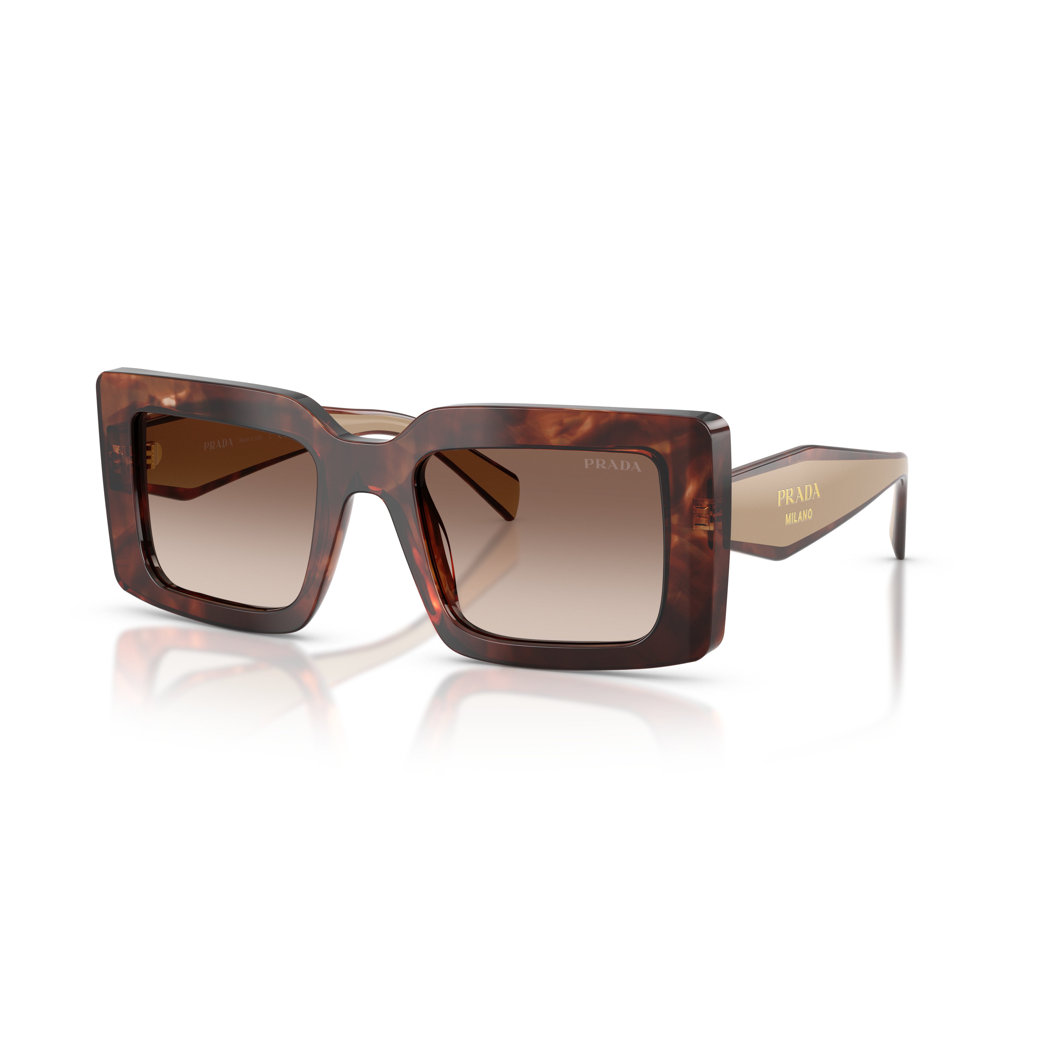 0pr D01s Oversized Rectangular Tortoiseshell Sunglasses