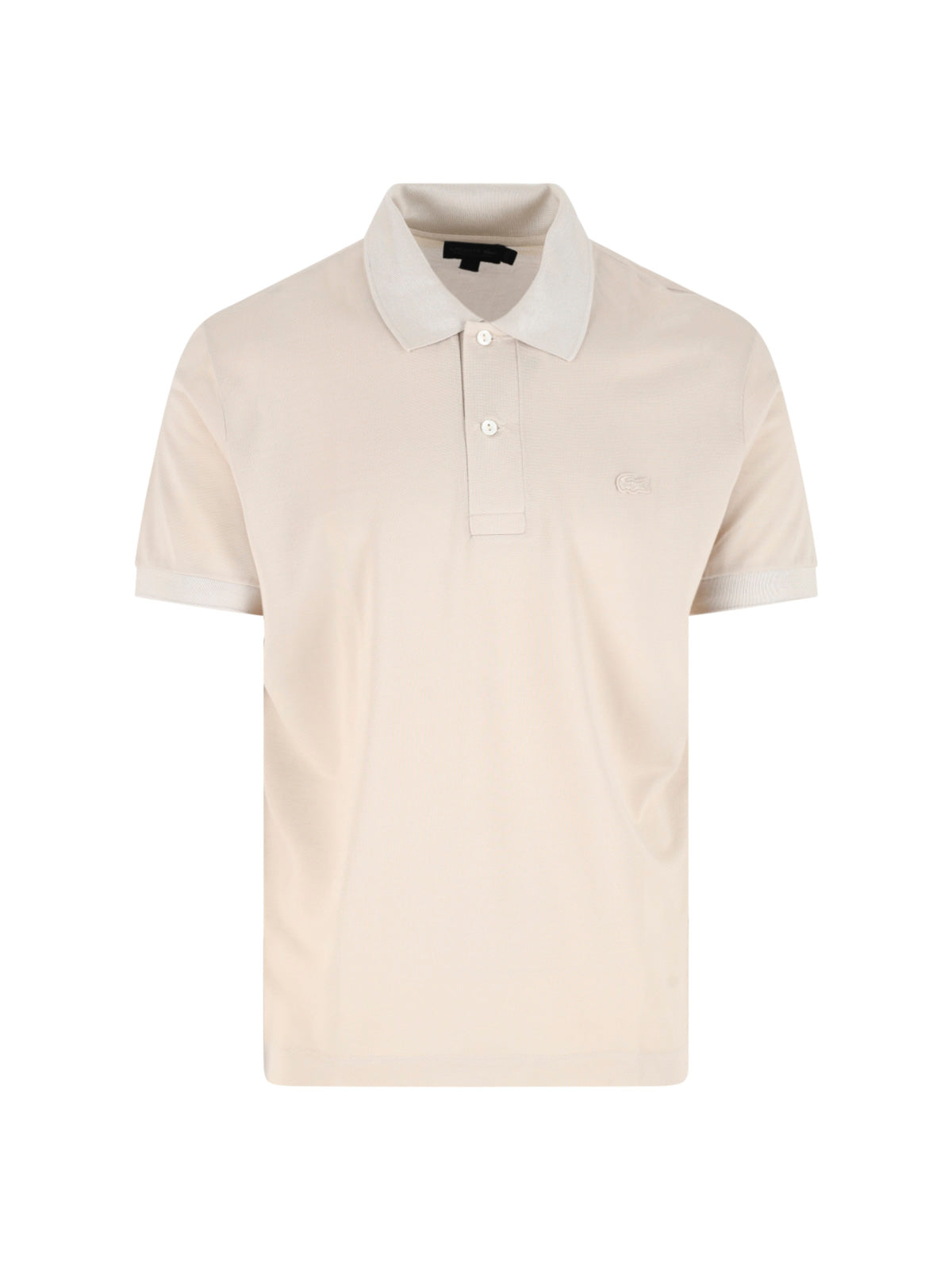 Beige Silk Piqué Classic Polo Shirt