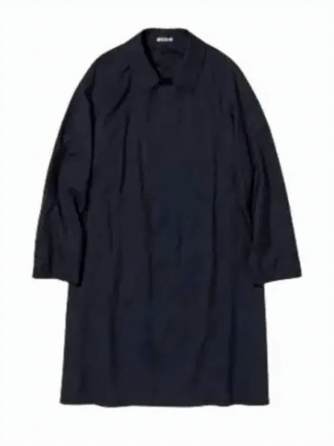 Collarless Long Wool Coat