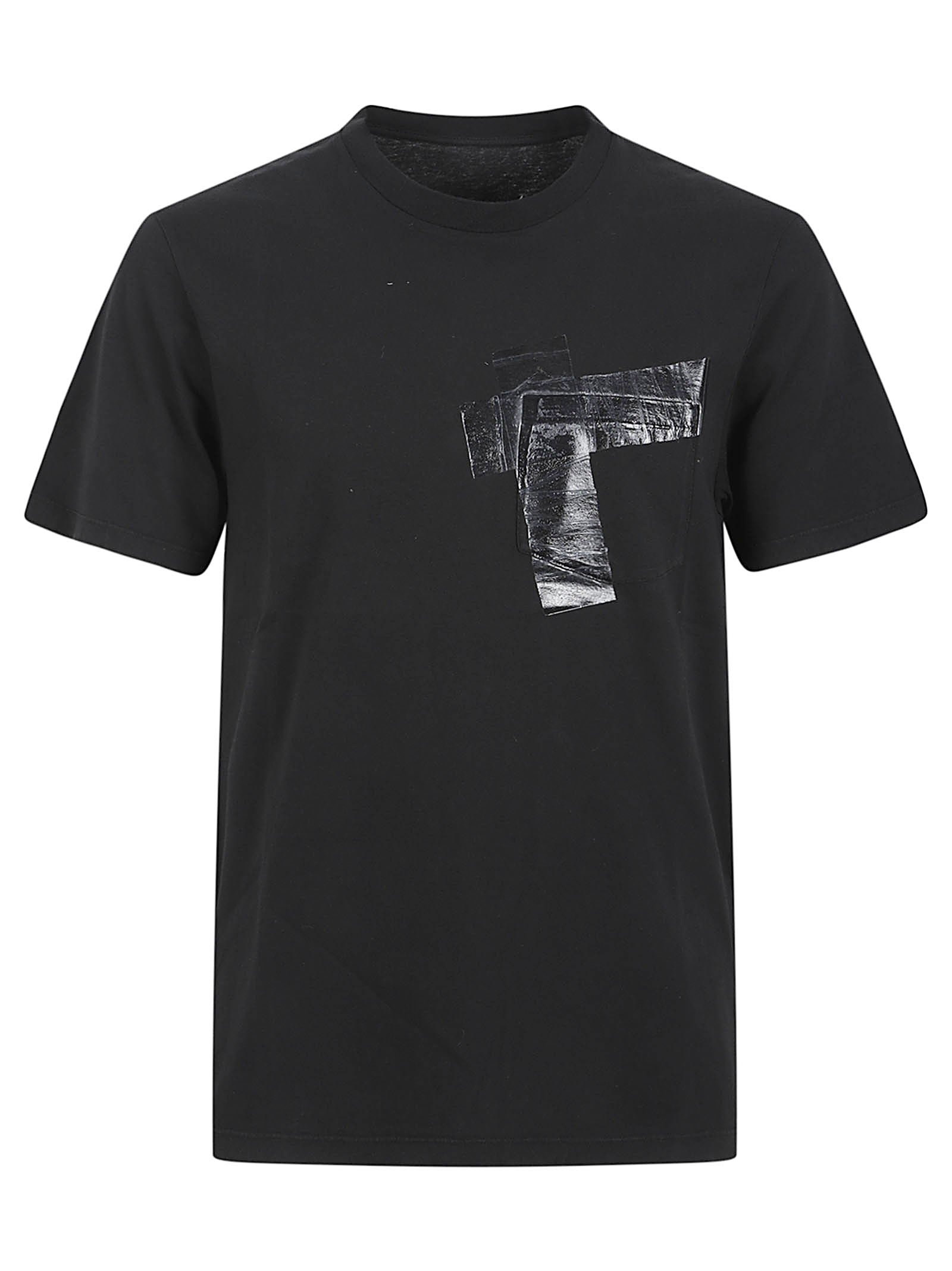 Short-Sleeve T-Shirt with Textured Abstract Design