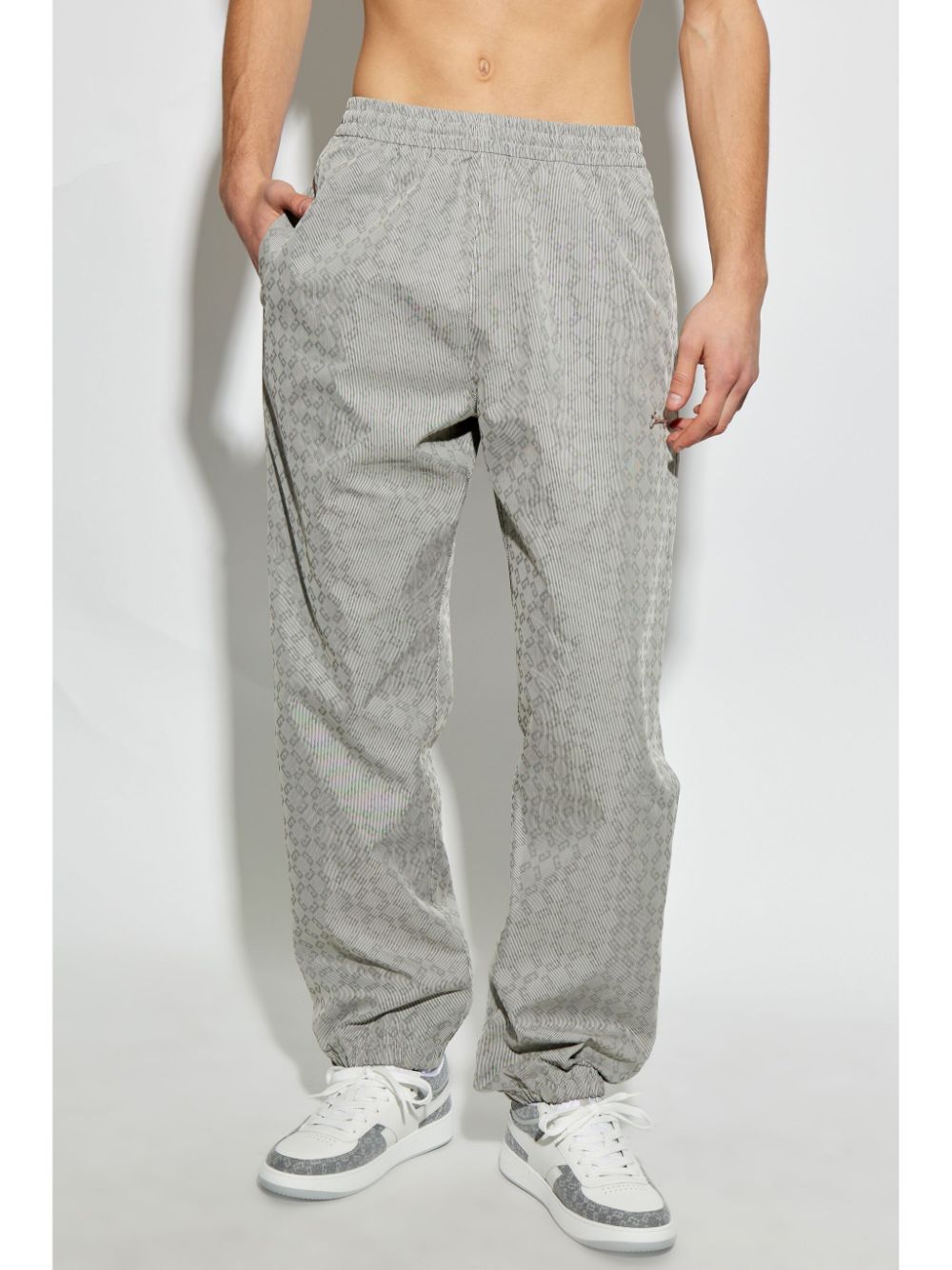Monogram Jacquard Print Jogger Pants