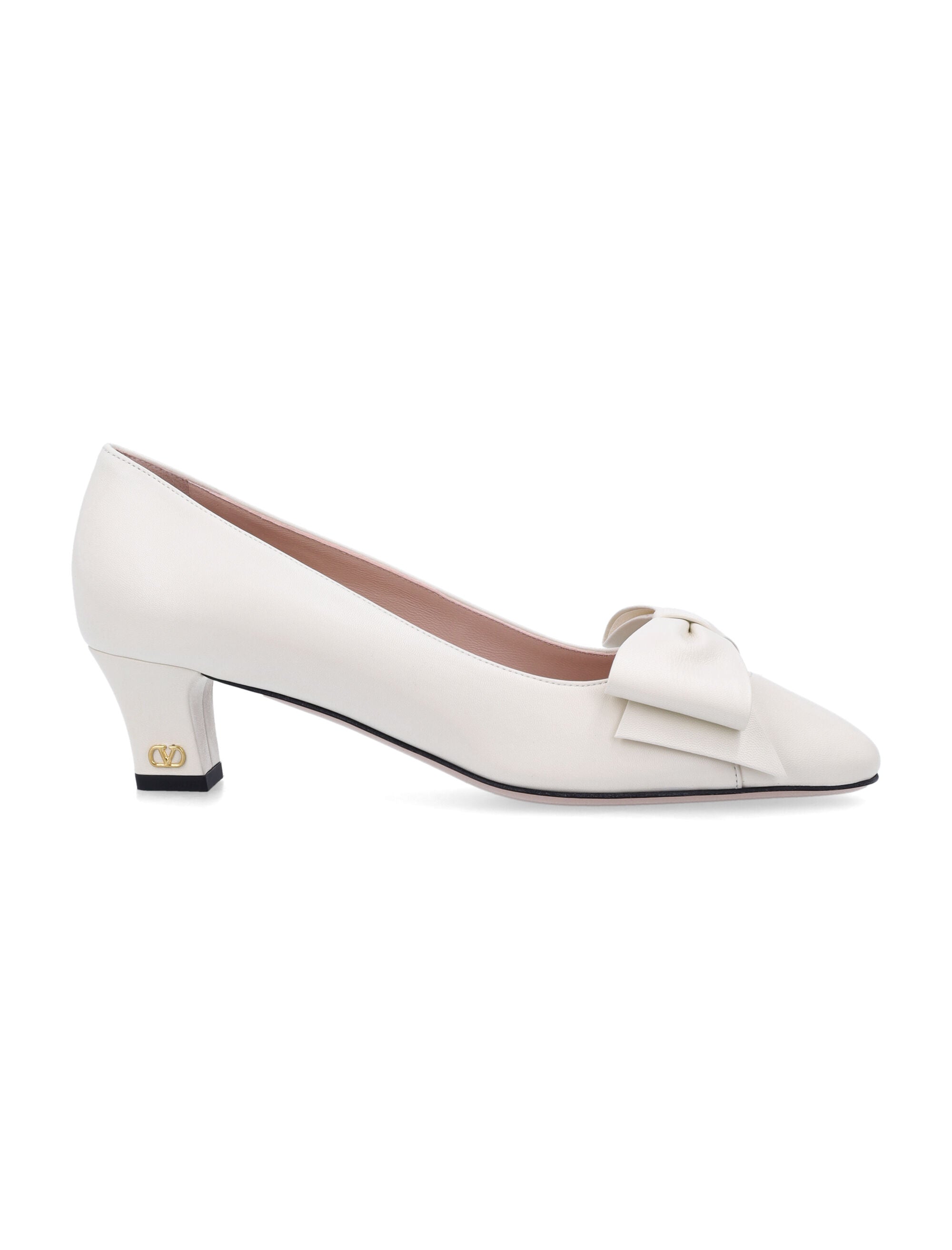 Laminated Kidskin Pump With Bow Detail