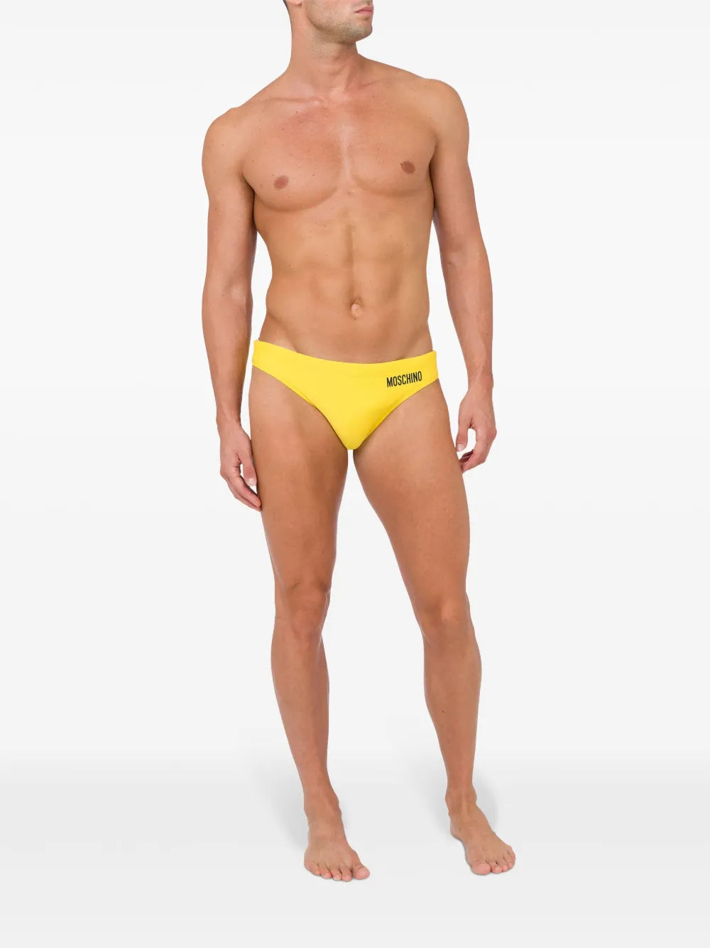 Vibrant Yellow Swim Brief With Playful Design