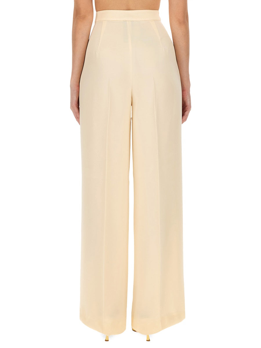 Silk Pants with Regular Fit and Refined Drape