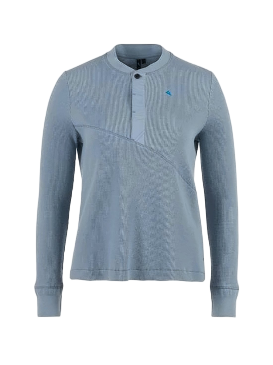 Textured Knit Long-Sleeved Training Top with Button Placket