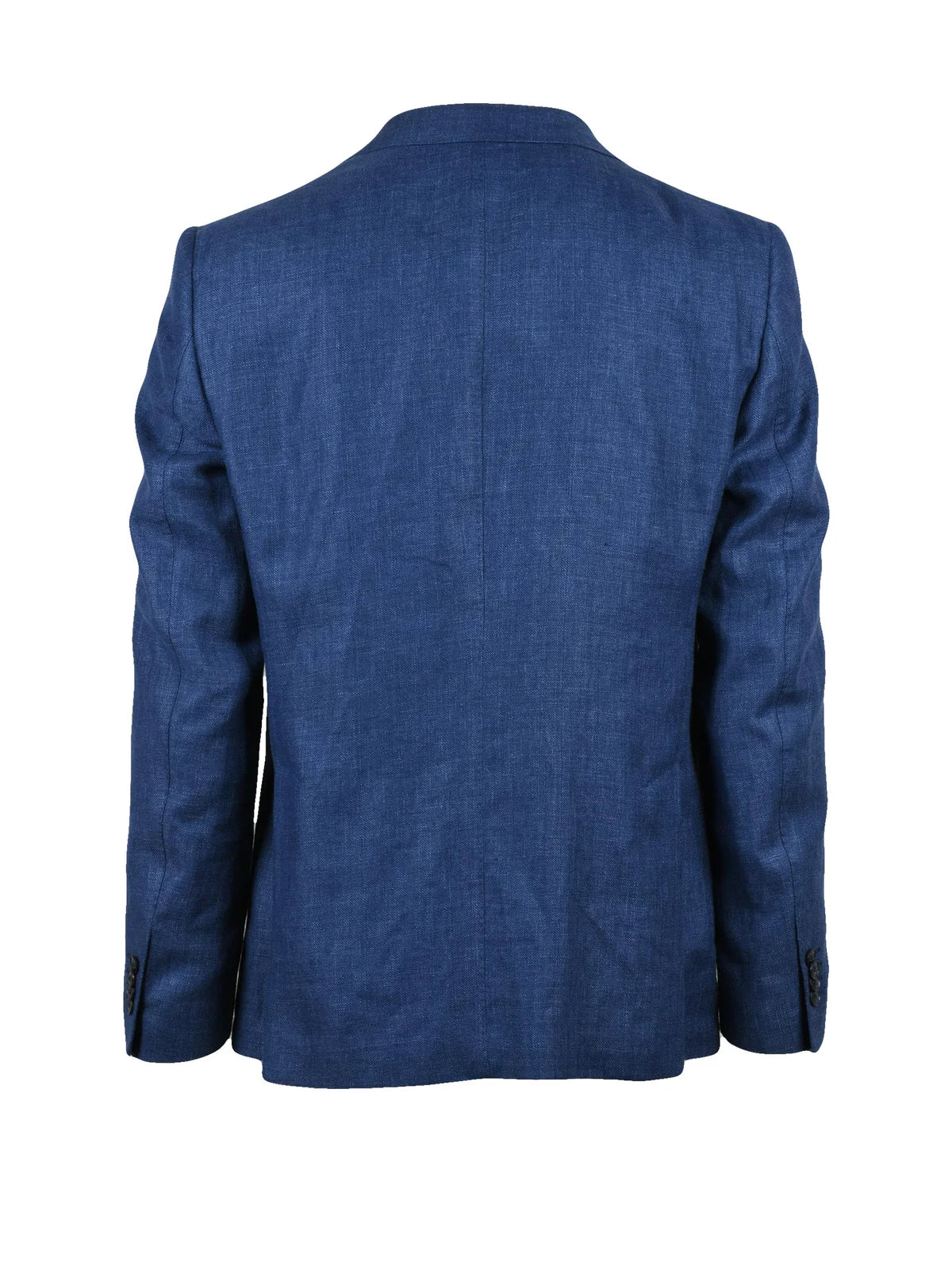 Royal Blue Linen Wool Rounded Jacket
