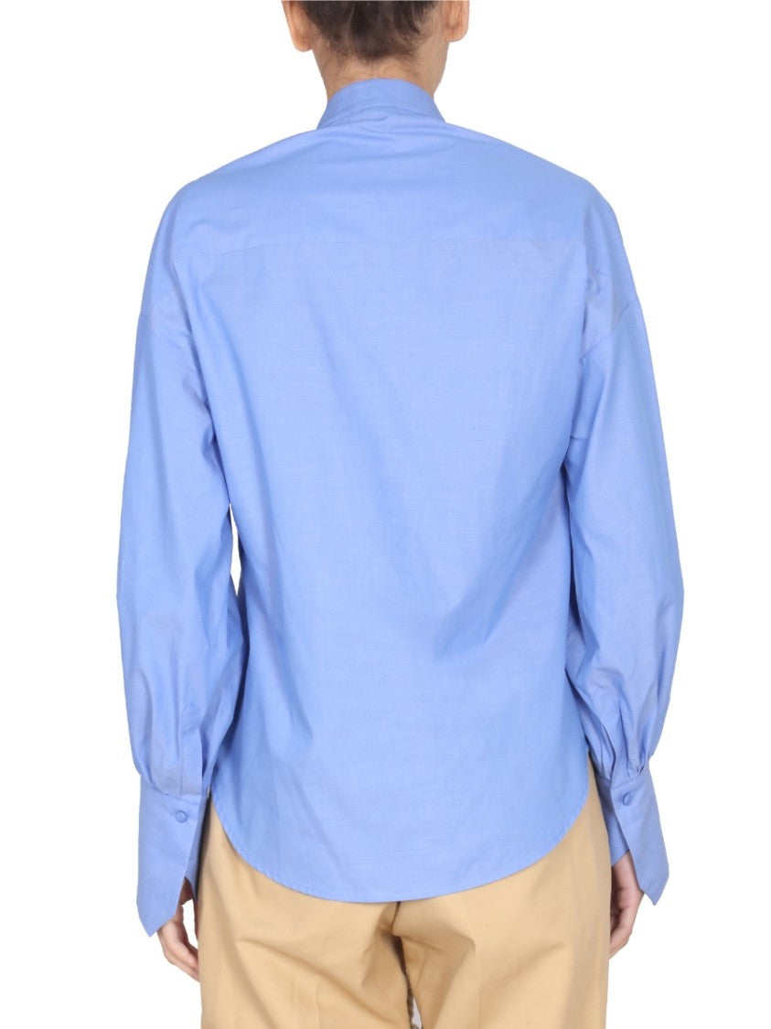 Structured Poplin Shirt With High Collar