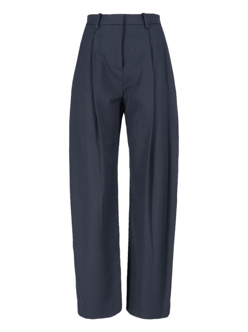 Virgin Wool-Blend Pants – Blue