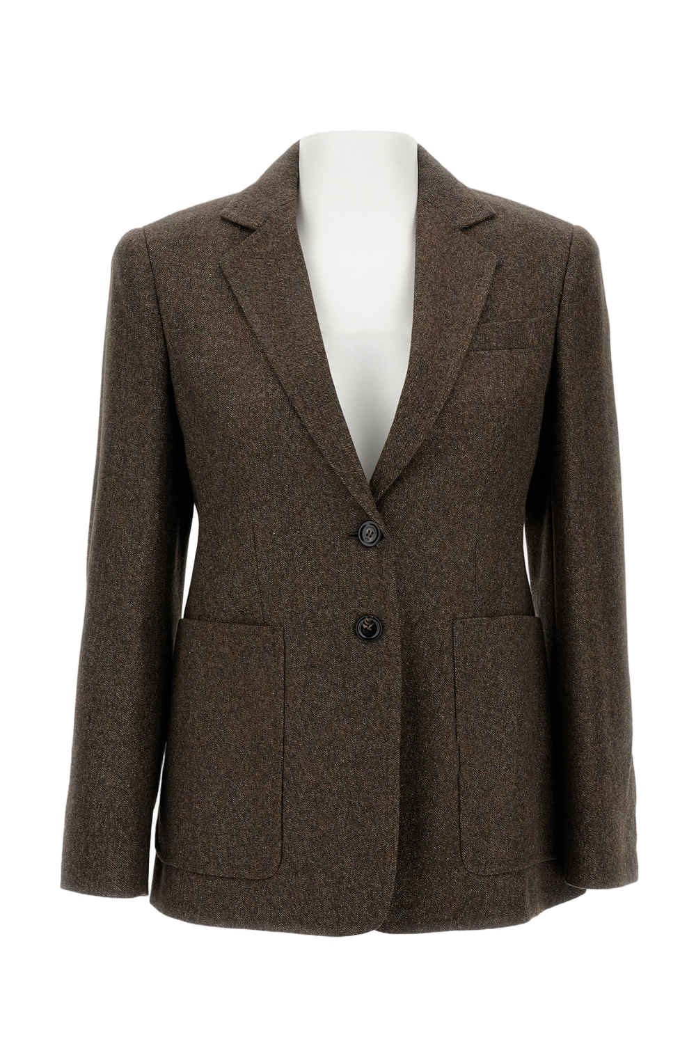 Tailored Brown Bermuda Jacket with Notched Lapel
