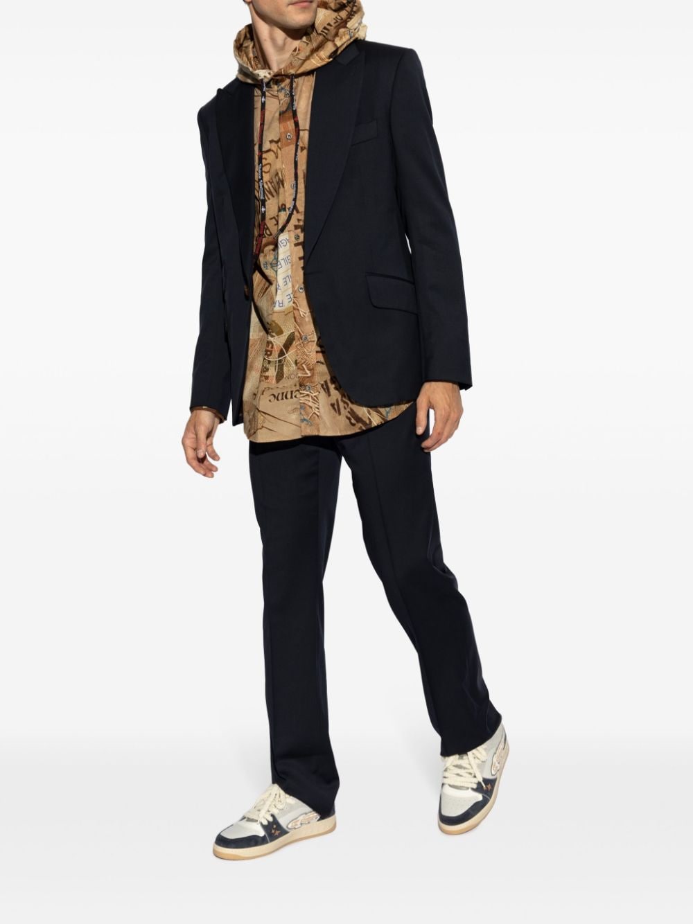 Navy Virgin Wool Tailored Jacket