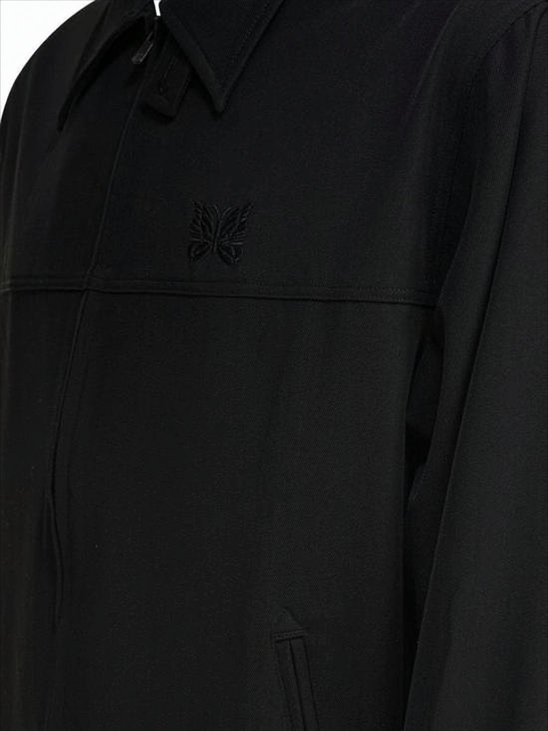 Black Needles Jacket with Tonal Butterfly Embroidery