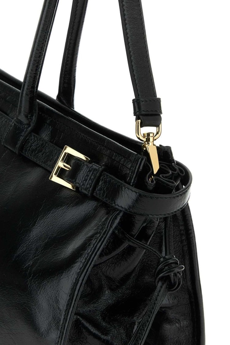 Rectangular Crossbody Bag With Drawstring Details