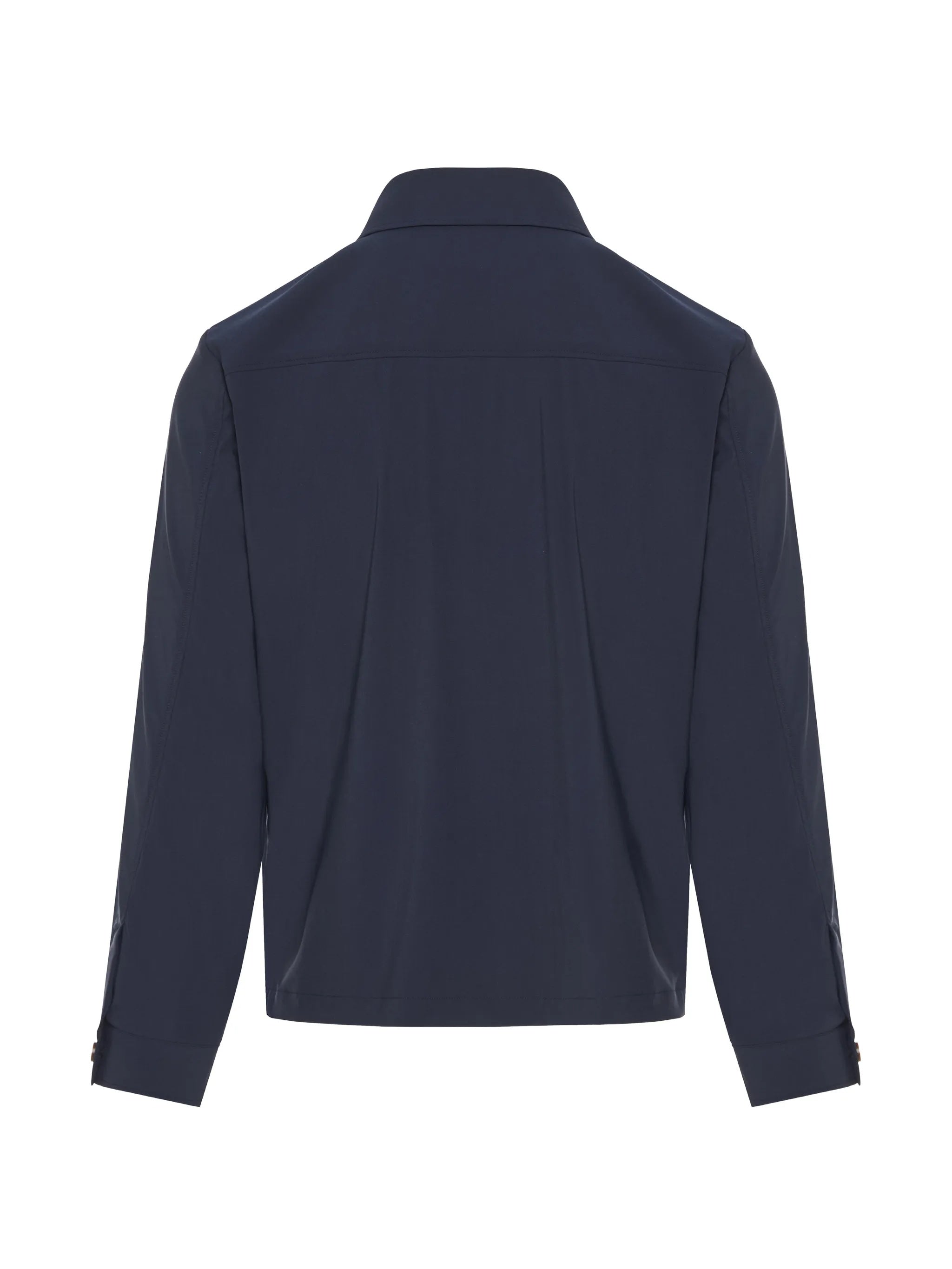Deep Blue Structured Boxy Silhouette Jacket